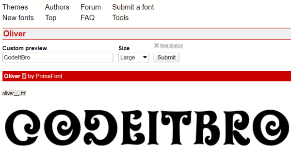 dafont - free frozen font generator