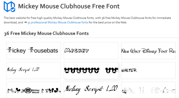 free fonts - generate mickey mouse text
