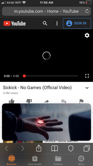 step 1 play youtube video in private browser