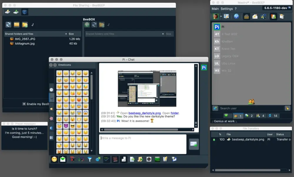 beebeep - lan screen sharing