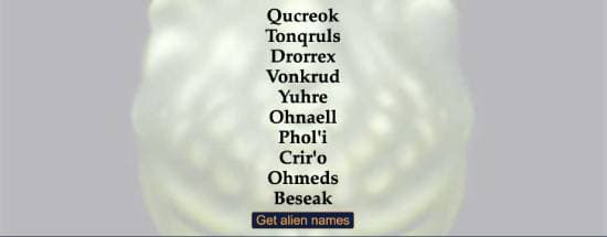 alien species name - alien name generator
