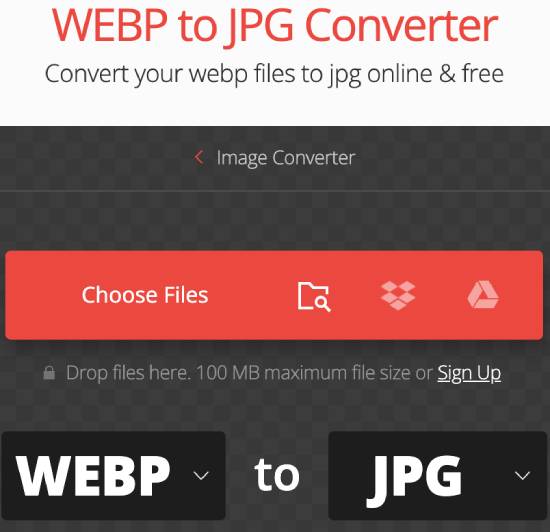 convertio - webp to jpeg online converter