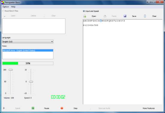 panopreter - text to speech software for windows