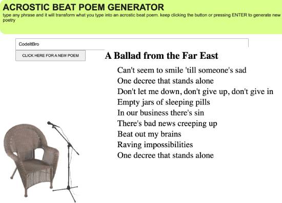 acrostic beat poem generator