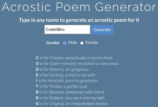 acrostic poem generator