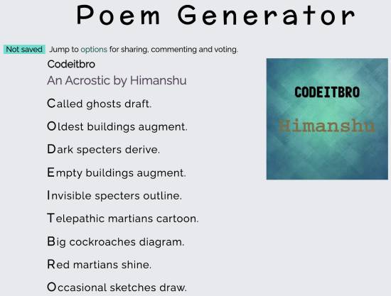 best acrostic poem generator website