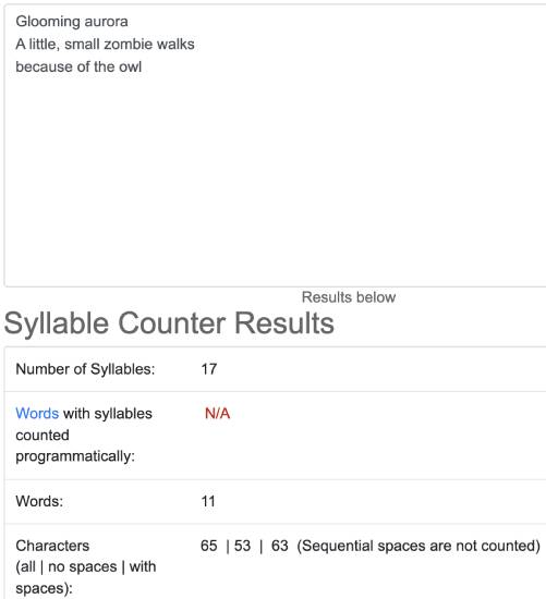syllable count