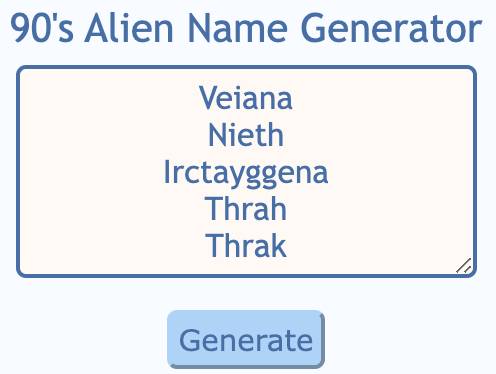 springhole - best alien name generator websites