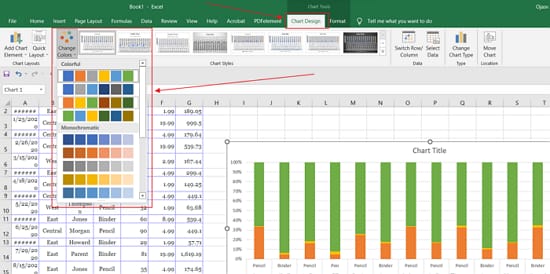 Changing Bar Chart Color In MS Excel