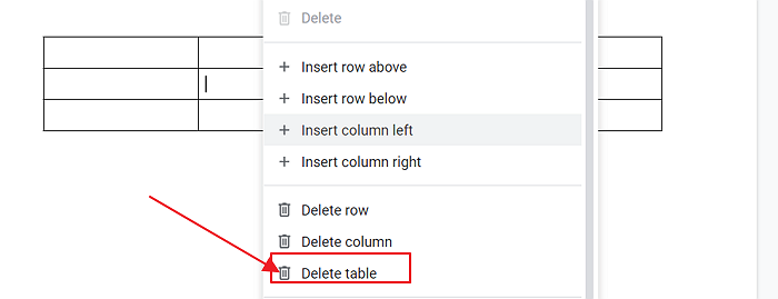 Deleting-a-table-in-Google-docs