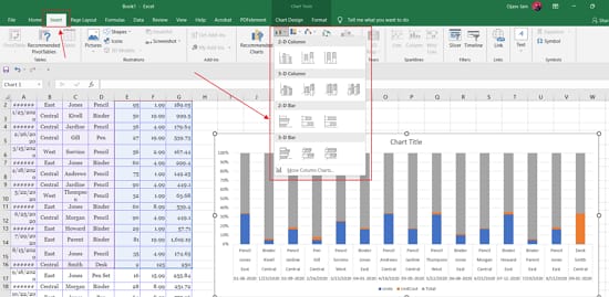 Inserting Bar Chart In MS Excel