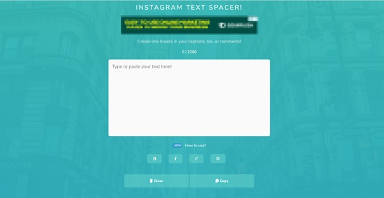 Textspacer.com to generate instagram line break captions