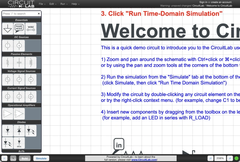 circuitlab - online circuit simulator