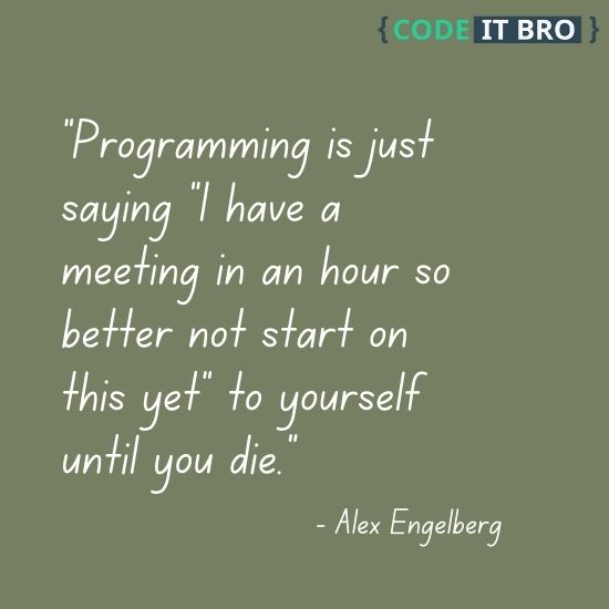 programming quote by alex engelberg