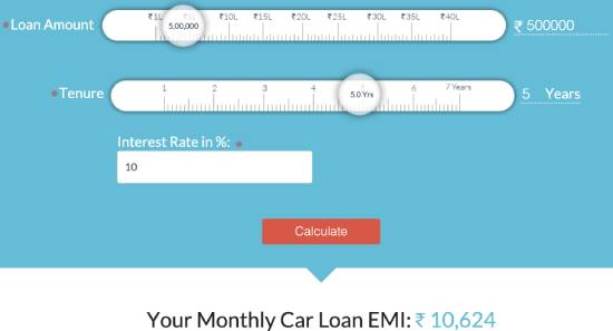 bankbazaar - online car payment calculator