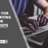 tips for creating your website