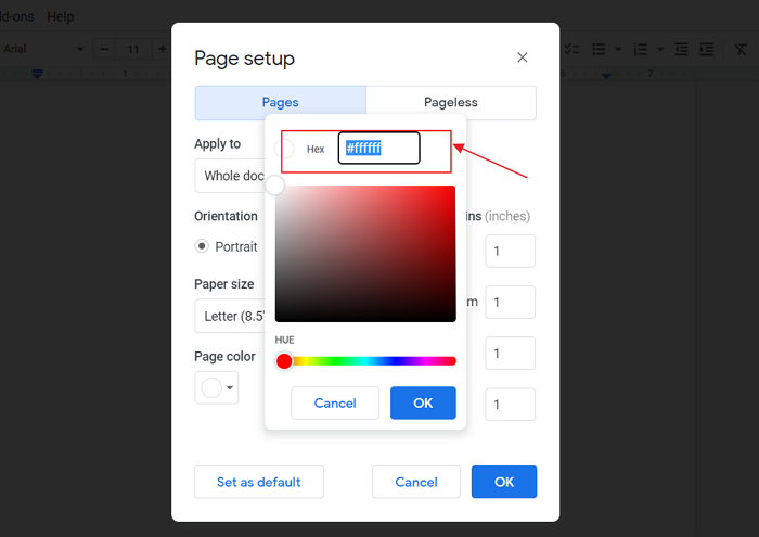 Change-Page-color-to-custom-color-in-google-docs-on-desktop