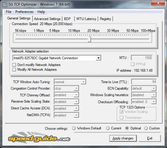 sg tcp optimizer - latency checker software