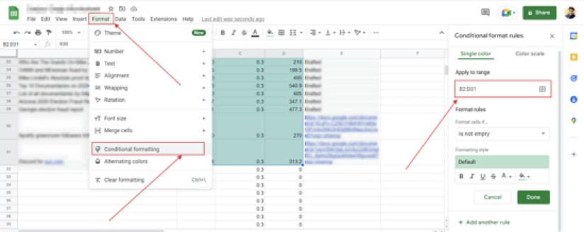 single color tab - how to find duplicates in google sheets