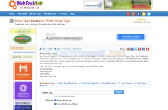 web tool hub metadata extractor