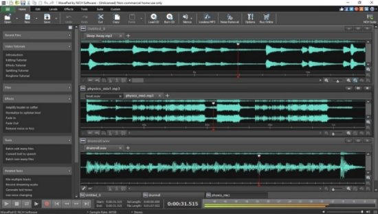 wavepad - audio mixer software