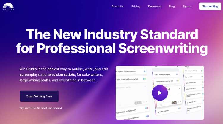 arc studio - screen writing software