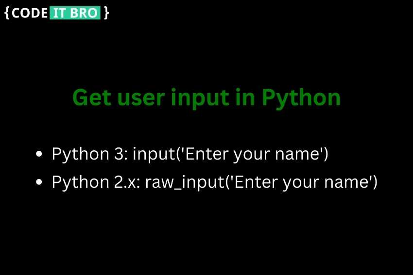 how to get user input in python