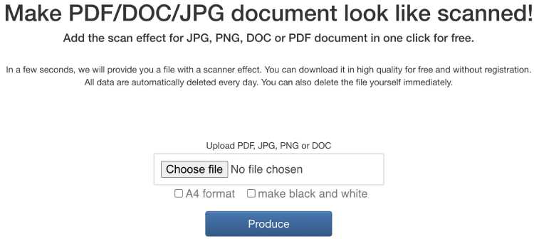 make scanned - make pdf look hand scanned