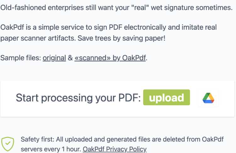 oakpdf - make pdf hand scanned