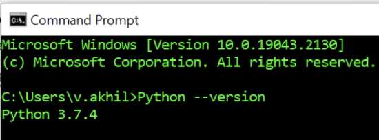 comando de terminal para verificar la versión de python instalada