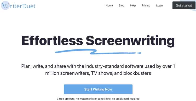 writerduet - screenwriting software