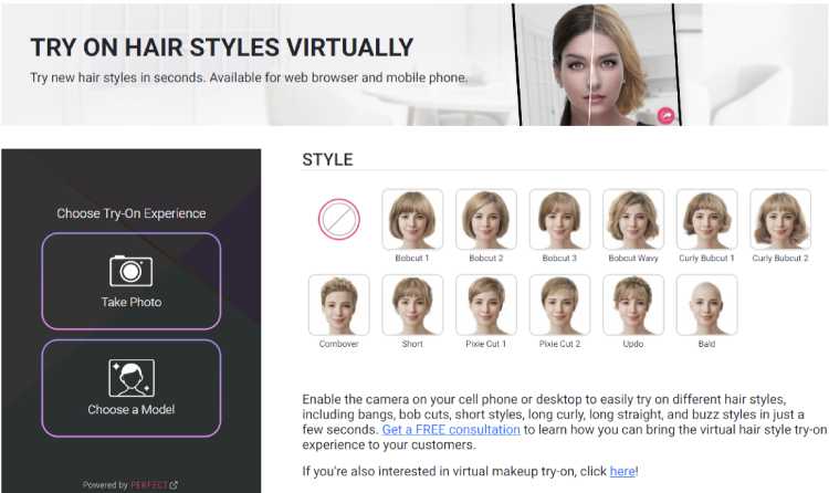 perfect - try different hairstyles virtually