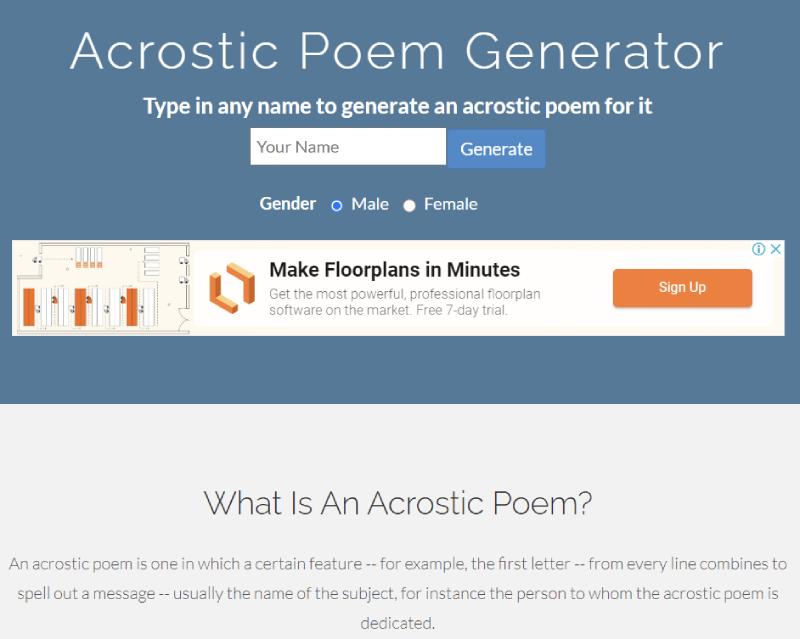 acrostic poem generator