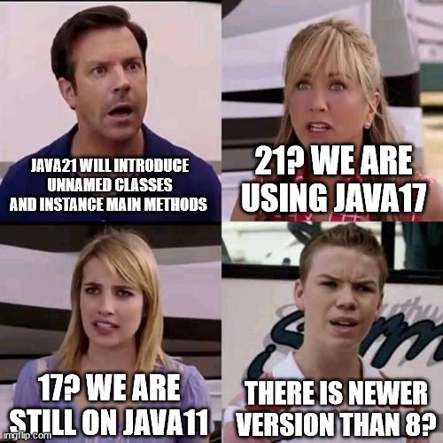 java 21 un named class - java programming memes