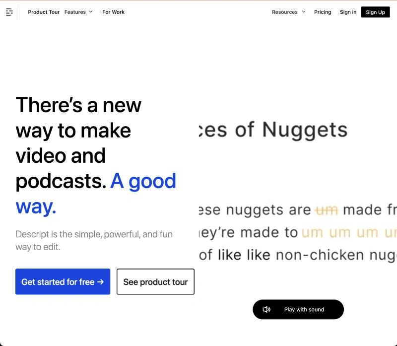 descript - software to transcribe video to text