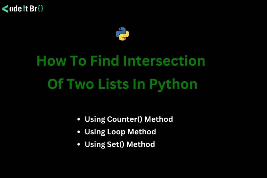 how to find intersection of two lists In python