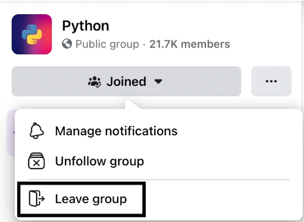 how to leave a facebook group