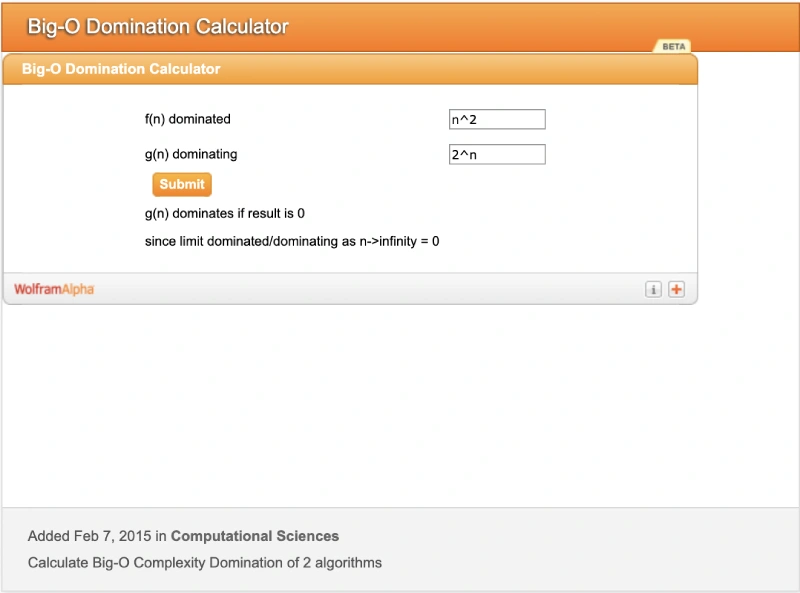 online big o notation calculator websites