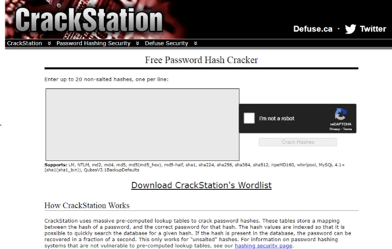 crackstation - decrypt md5