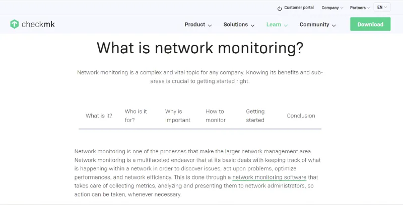 checkmk - network monitoring solution