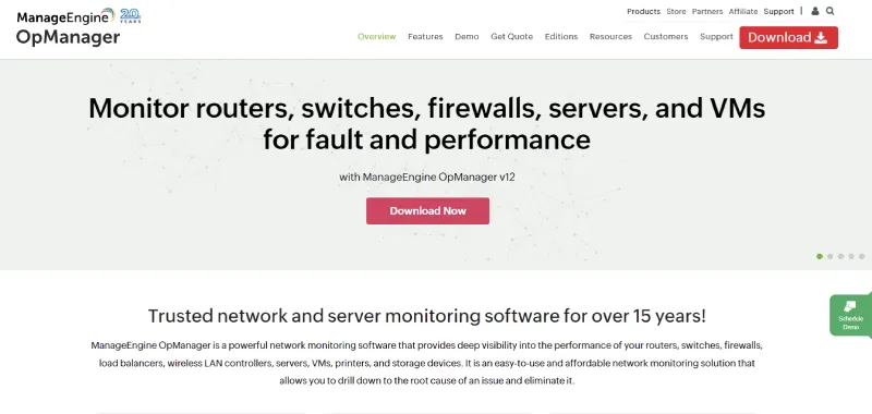 manageengine opmanager - small business network monitoring software