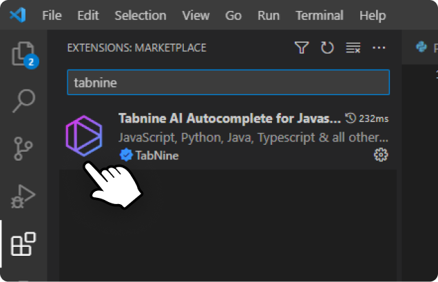tabnine - vscode ai extension
