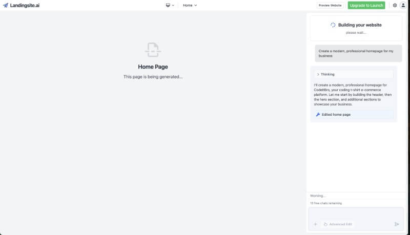 building website using landingsite.ai