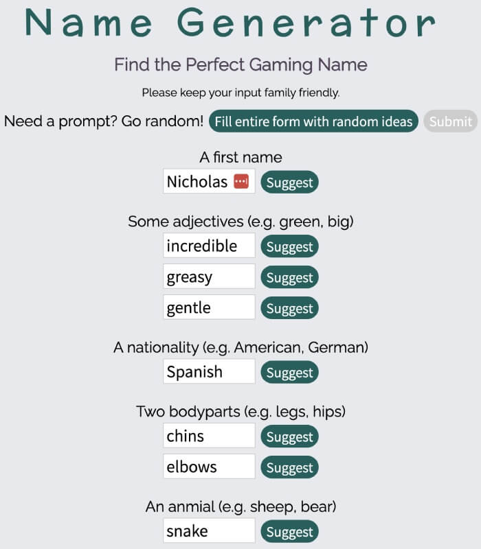 namegenerator.org.uk gaming name generator