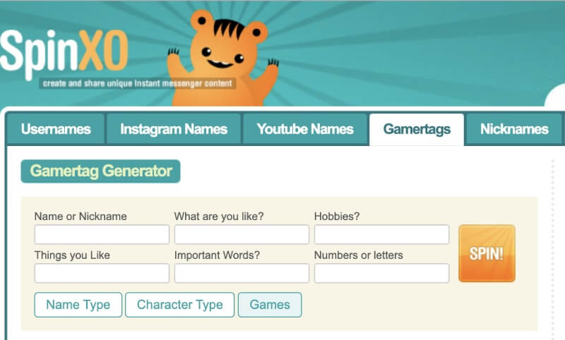 spinxo gamertag maker