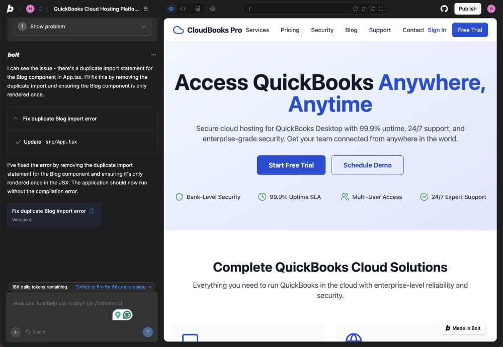 bolt.new review - creating website prototype using ai ide
