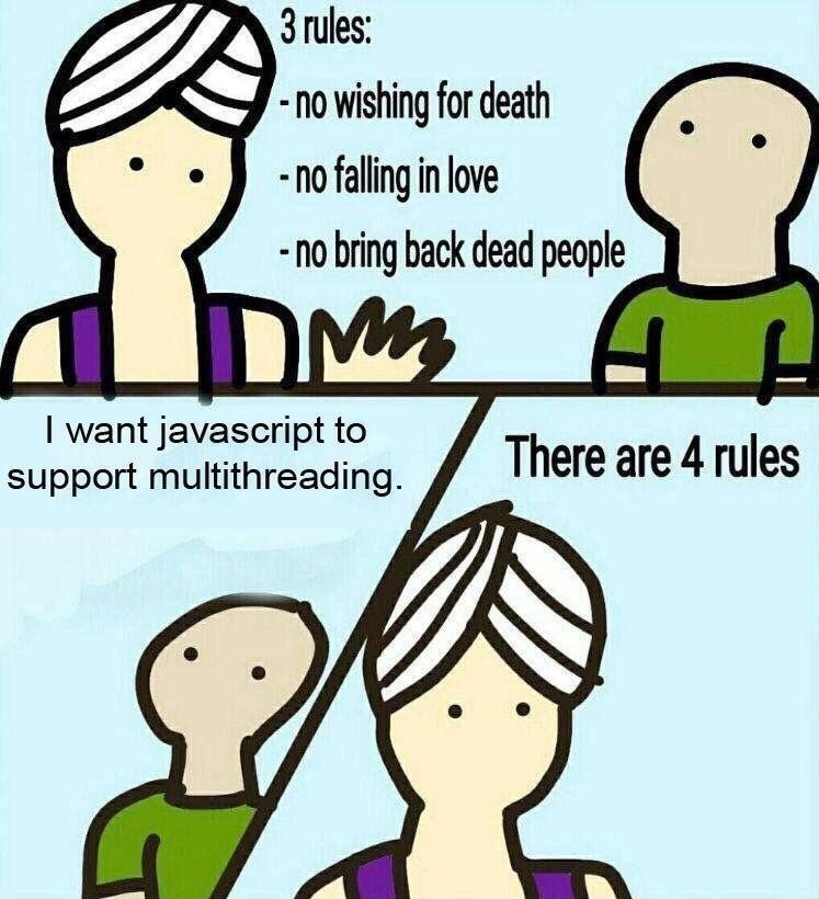 funny javascript multi-threading meme