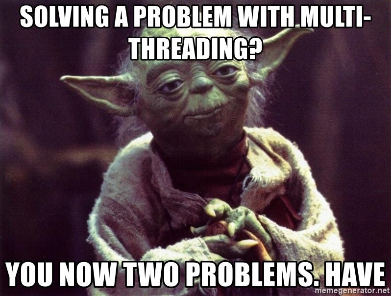 funny meme - solving problem with multi-threading