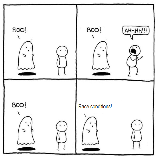 race conditions multi threading meme