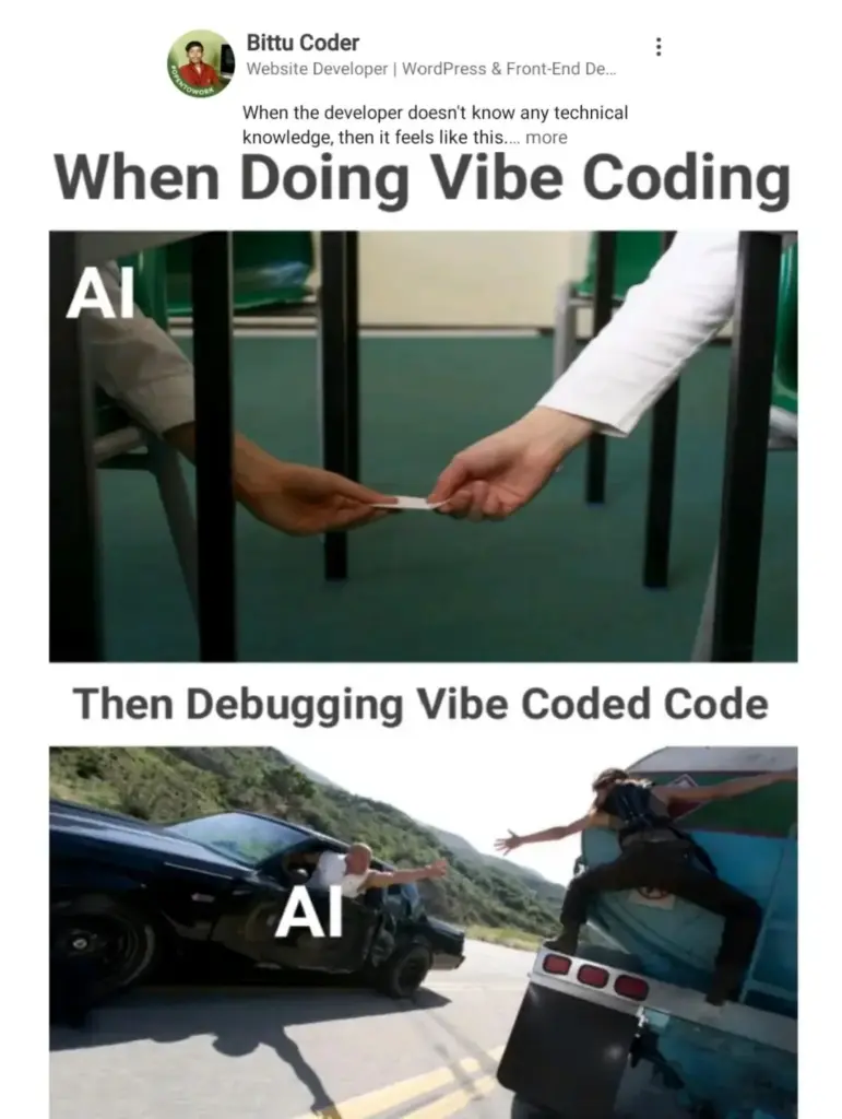 vibe coders problem meme